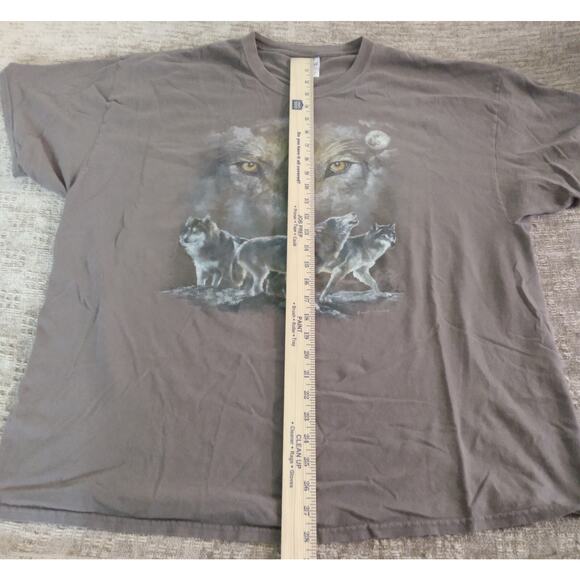 Mens 2XL T Shirt Wolves Howling At The Moon Tie-Dye Brown Native American Nature - Picture 6 of 10
